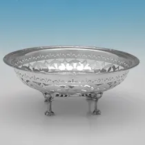 Antique Sterling Silver Dish - Walker & Hall, hallmarked in 1911 Sheffield - George V - Thumbnail 1