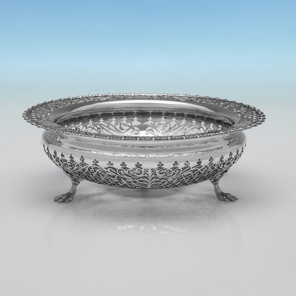 Antique Sterling Silver Pierced Dish - James Dixon & Sons, hallmarked in 1915 Sheffield - George V