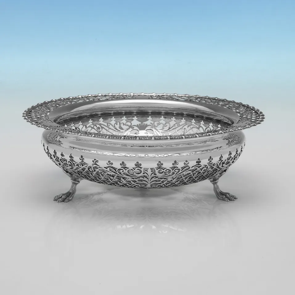 Antique Sterling Silver Pierced Dish - James Dixon & Sons, hallmarked in 1915 Sheffield - George V
