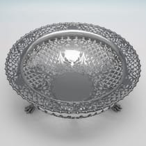 Antique Sterling Silver Pierced Dish - James Dixon & Sons, hallmarked in 1915 Sheffield - George V - Thumbnail 2