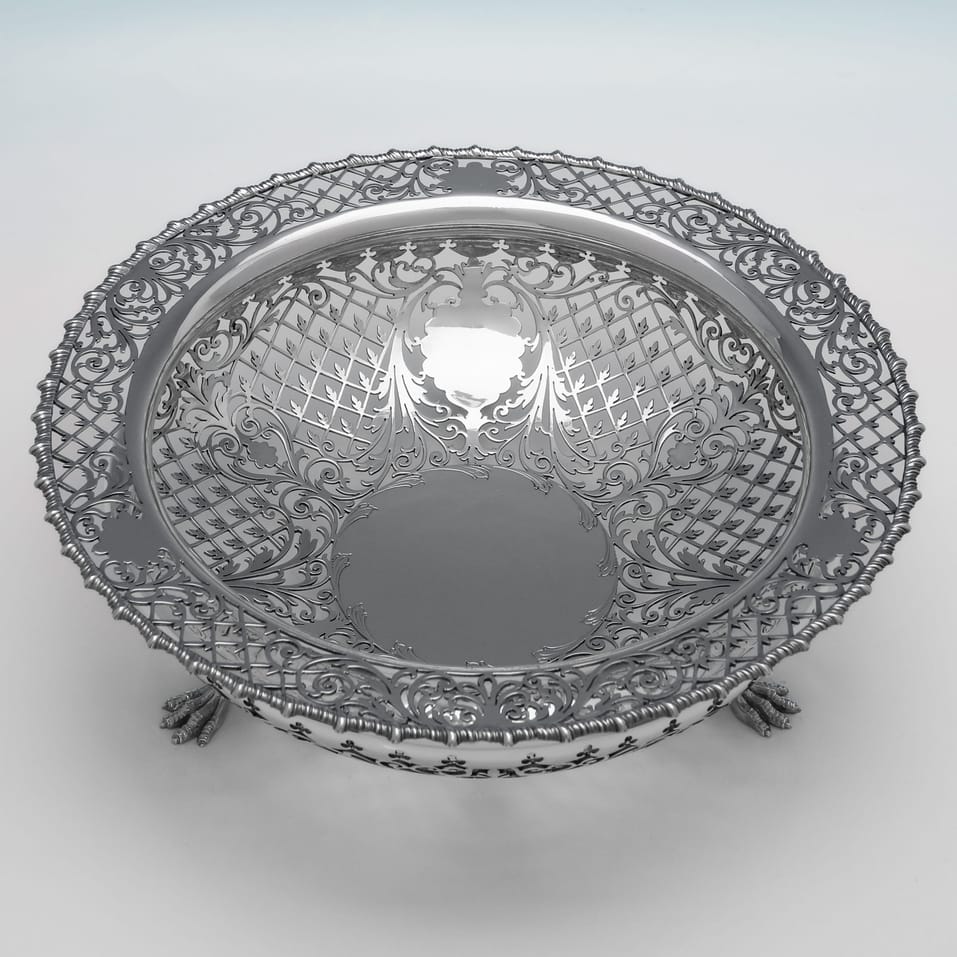 Antique Sterling Silver Pierced Dish - James Dixon & Sons, hallmarked in 1915 Sheffield - George V - Image 2
