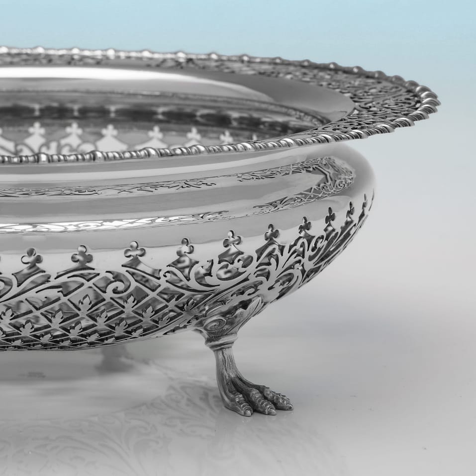 Antique Sterling Silver Pierced Dish - James Dixon & Sons, hallmarked in 1915 Sheffield - George V - Image 3