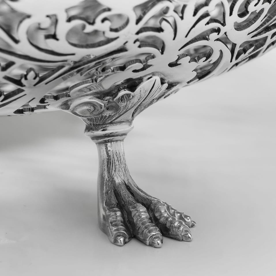 Antique Sterling Silver Pierced Dish - James Dixon & Sons, hallmarked in 1915 Sheffield - George V - Image 5