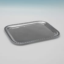 Antique Sterling Silver & Enamel Dressing Table Tray - Liberty & Co., hallmarked in 1924 Birmingham - George V - Thumbnail 2