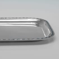 Antique Sterling Silver & Enamel Dressing Table Tray - Liberty & Co., hallmarked in 1924 Birmingham - George V - Thumbnail 3