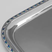 Antique Sterling Silver & Enamel Dressing Table Tray - Liberty & Co., hallmarked in 1924 Birmingham - George V - Thumbnail 4