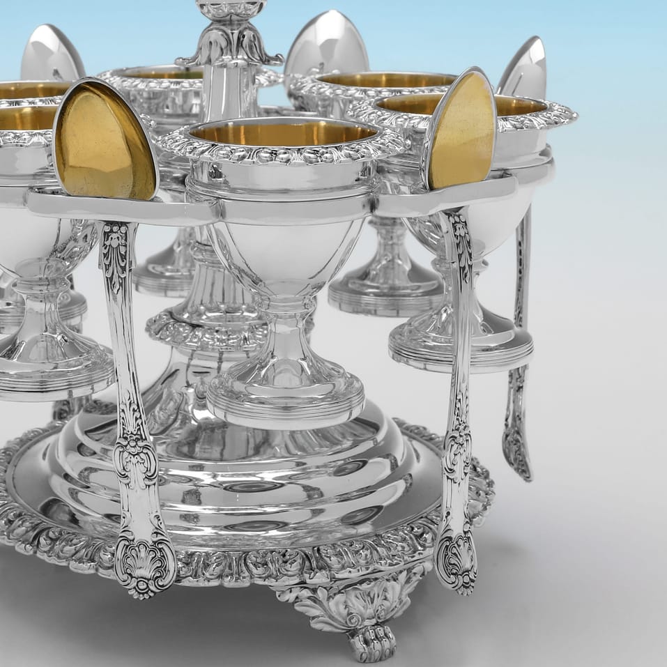 Antique Sterling Silver Egg Cruet - James Mckay, hallmarked in 1824 Edinburgh - George IV - Image 2