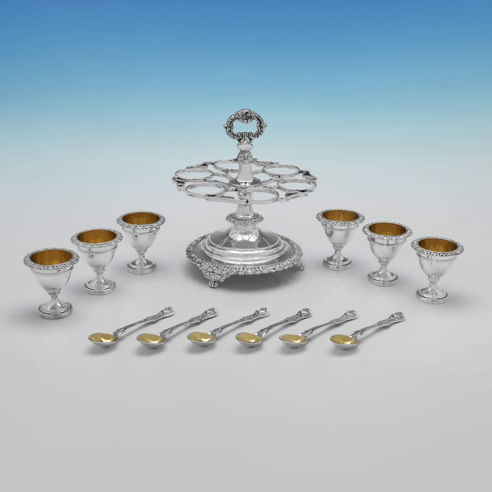 Antique Sterling Silver Egg Cruet - James Mckay, hallmarked in 1824 Edinburgh - George IV - Image 3