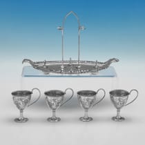 Antique Sterling Silver Egg Cruet - Walker & Hall, hallmarked in 1903 Sheffield - Edwardian - Thumbnail 3