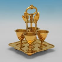 Antique Sterling Silver Egg Cruet - Walker & Hall, hallmarked in 1903 Sheffield - Edwardian - Thumbnail 1