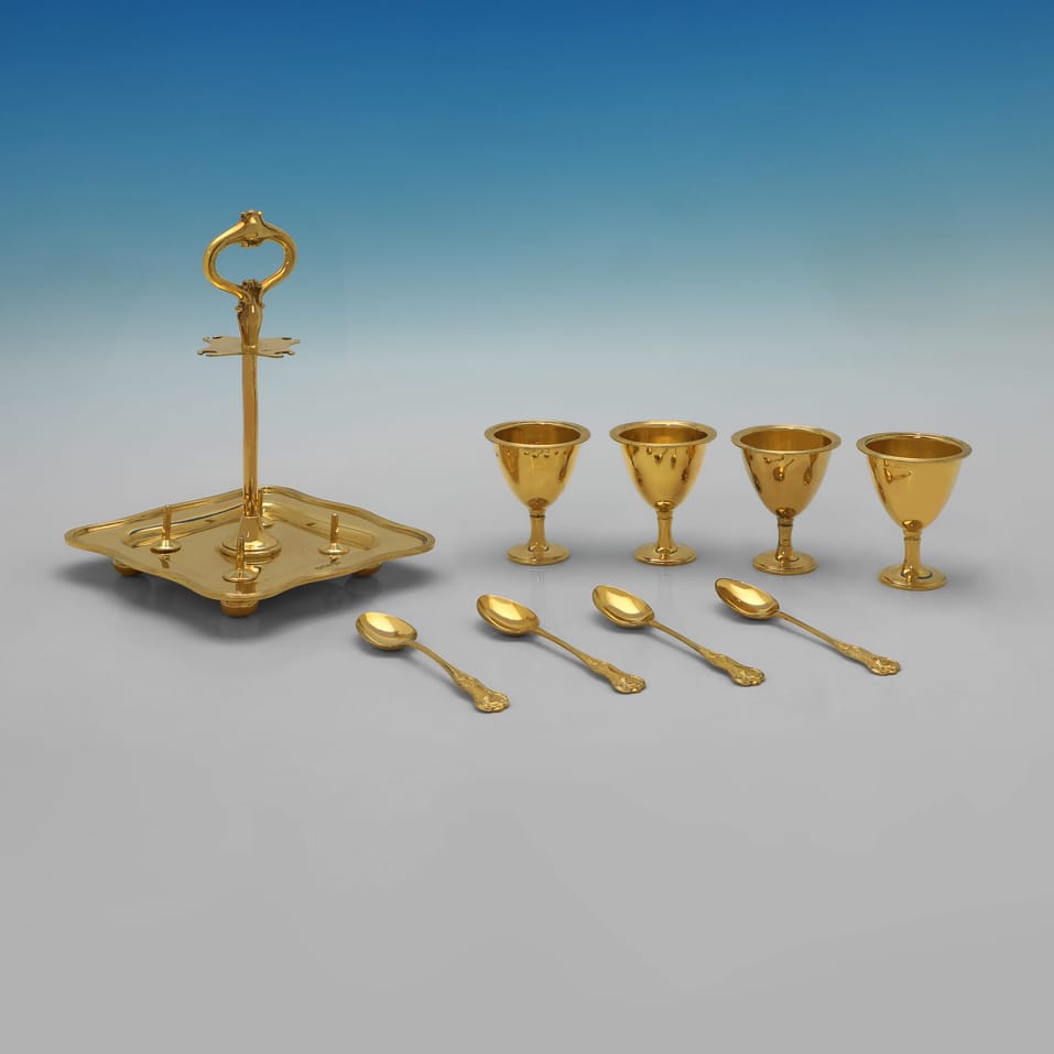 Antique Sterling Silver Egg Cruet - Walker & Hall, hallmarked in 1903 Sheffield - Edwardian - Image 2