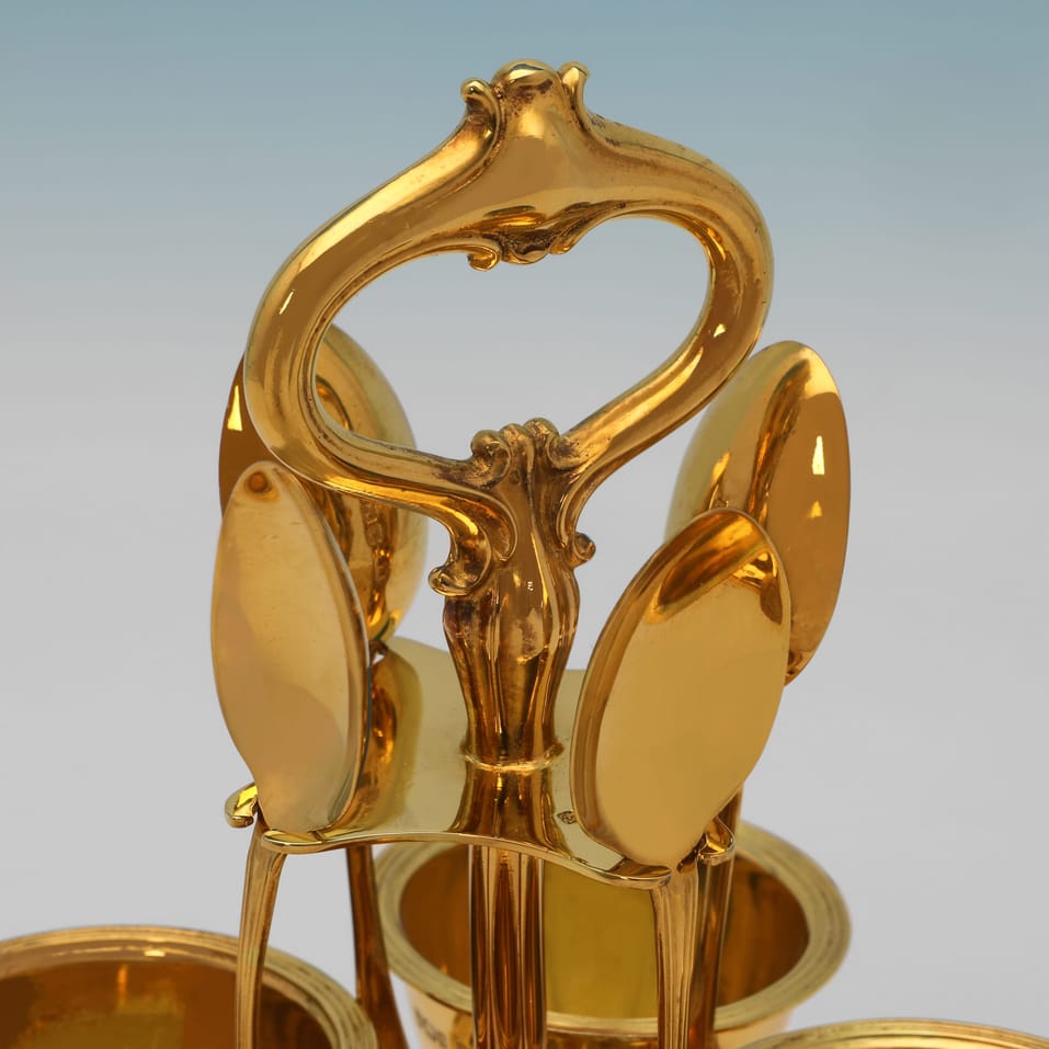 Antique Sterling Silver Egg Cruet - Walker & Hall, hallmarked in 1903 Sheffield - Edwardian - Image 4