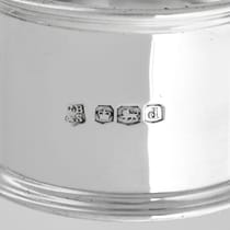 Antique Sterling Silver Egg Cup Spoon and Napkin Ring set - Cooper Brothers, hallmarked in 1921 Sheffield - George V - Thumbnail 5
