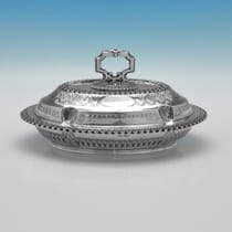 Antique Sterling Silver Entree Dish - James Dixon & Sons, hallmarked in 1874 Sheffield - Victorian - Thumbnail 1