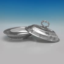 Antique Sterling Silver Entree Dish - James Dixon & Sons, hallmarked in 1874 Sheffield - Victorian - Thumbnail 5