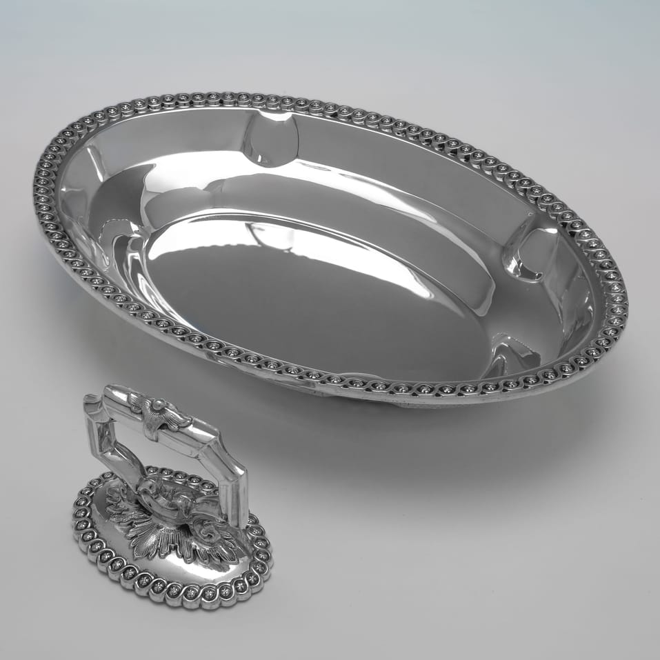Antique Sterling Silver Entree Dish - James Dixon & Sons, hallmarked in 1874 Sheffield - Victorian - Image 7