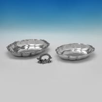 Antique Sterling Silver Pair of Entree Dishes - Edward Ker Reid, hallmarked in 1885 London - Victorian - Thumbnail 4