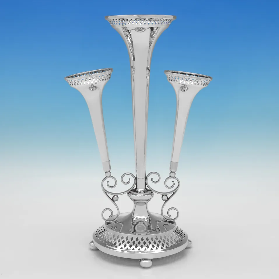 Antique Sterling Silver Epergne - Walker & Hall, hallmarked in 1911 Sheffield - George V