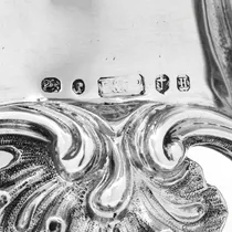Antique Sterling Silver & Glass Naturalistic Epergne - Elkington & Co., hallmarked in 1856 Birmingham - Victorian - Thumbnail 7