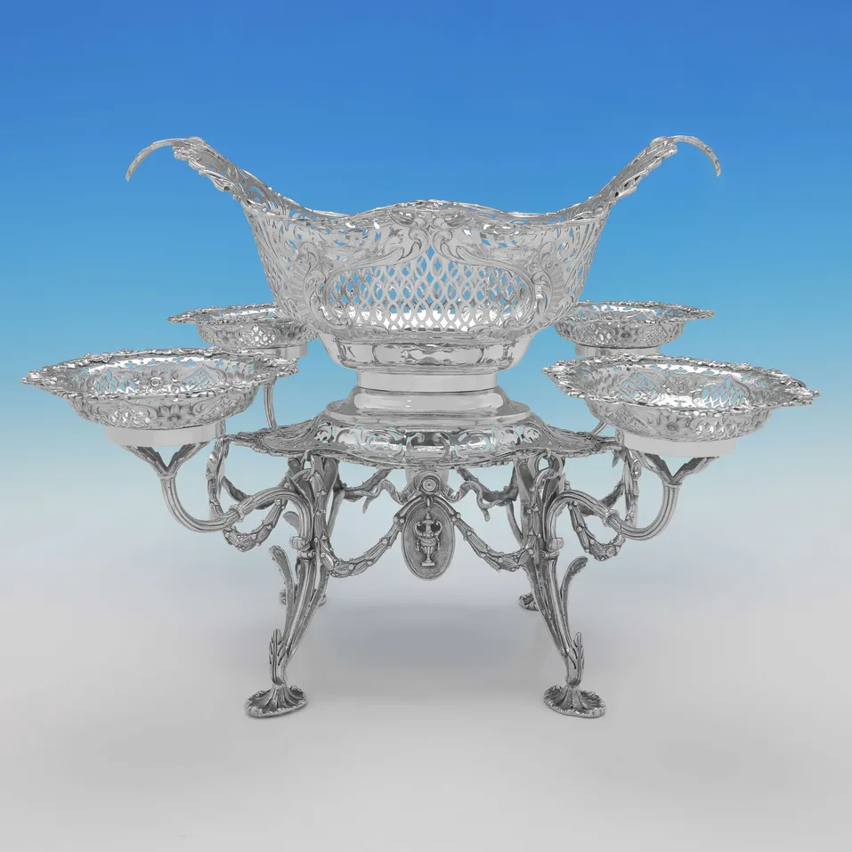 Antique Sterling Silver Epergne - Elkington & Co., hallmarked in 1910 Birmingham - George V