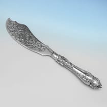 Antique Sterling Silver Pair of Fish Servers - Harrison Brothers & Howson, hallmarked in 1856 Sheffield - Victorian - Thumbnail 4