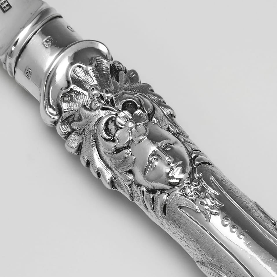 Antique Sterling Silver Pair of Fish Servers - Harrison Brothers & Howson, hallmarked in 1856 Sheffield - Victorian - Image 6