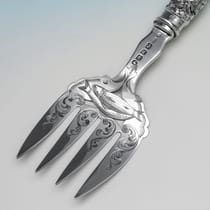 Antique Sterling Silver Pair of Fish Servers - Harrison Brothers & Howson, hallmarked in 1856 Sheffield - Victorian - Thumbnail 7