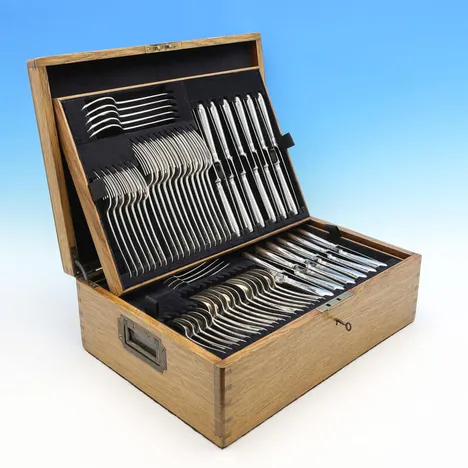 Antique, Victorian, Sterling Silver 'Old English Pattern Flatware' - Jackson & Fullerton, London