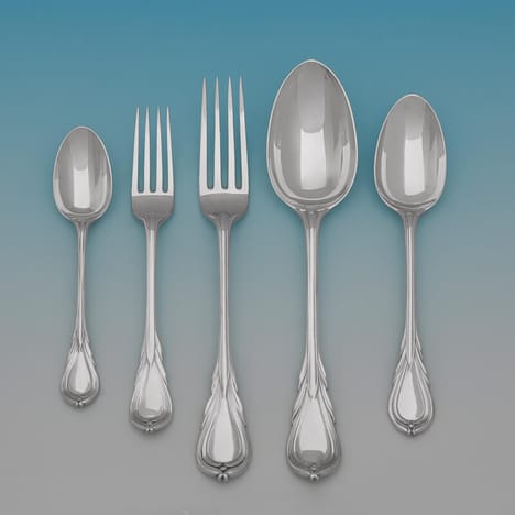 Sterling Silver Cutlery / Flatware Set. Lily Pattern. Hallmarked London 1852 - 1873, George Adams - E8589 Image 1