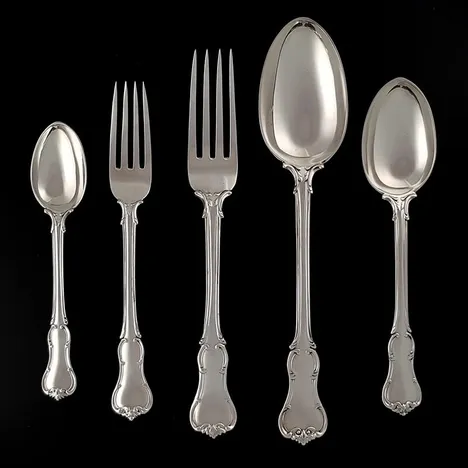 Antique, Victorian, Sterling Silver 'Princes Pattern Flatware' - George Adams, London