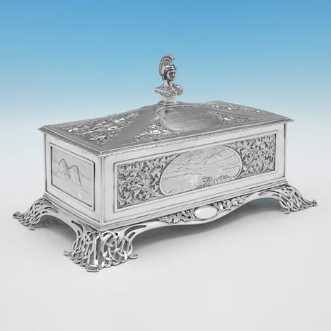 Antique Sterling Silver Presentation Casket - Aird & Thomson, hallmarked in 1910 Glasgow - George V