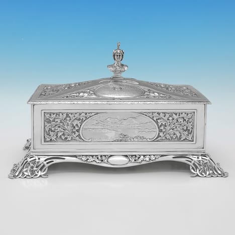 Antique Sterling Silver Presentation Casket - Aird & Thomson, hallmarked in 1910 Glasgow - George V - Image 3