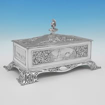 Antique Sterling Silver Presentation Casket - Aird & Thomson, hallmarked in 1910 Glasgow - George V - Thumbnail 4