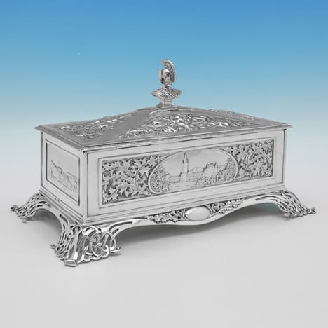 Antique Sterling Silver Presentation Casket - Aird & Thomson, hallmarked in 1910 Glasgow - George V - Image 4