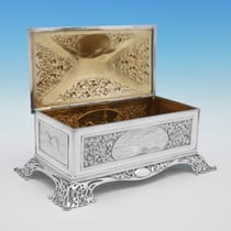 Antique Sterling Silver Presentation Casket - Aird & Thomson, hallmarked in 1910 Glasgow - George V - Thumbnail 2