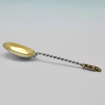 Antique Sterling Silver Fruit Serving Spoons - Aldwinckle & Slater, hallmarked in 1884 London - Victorian - Thumbnail 3