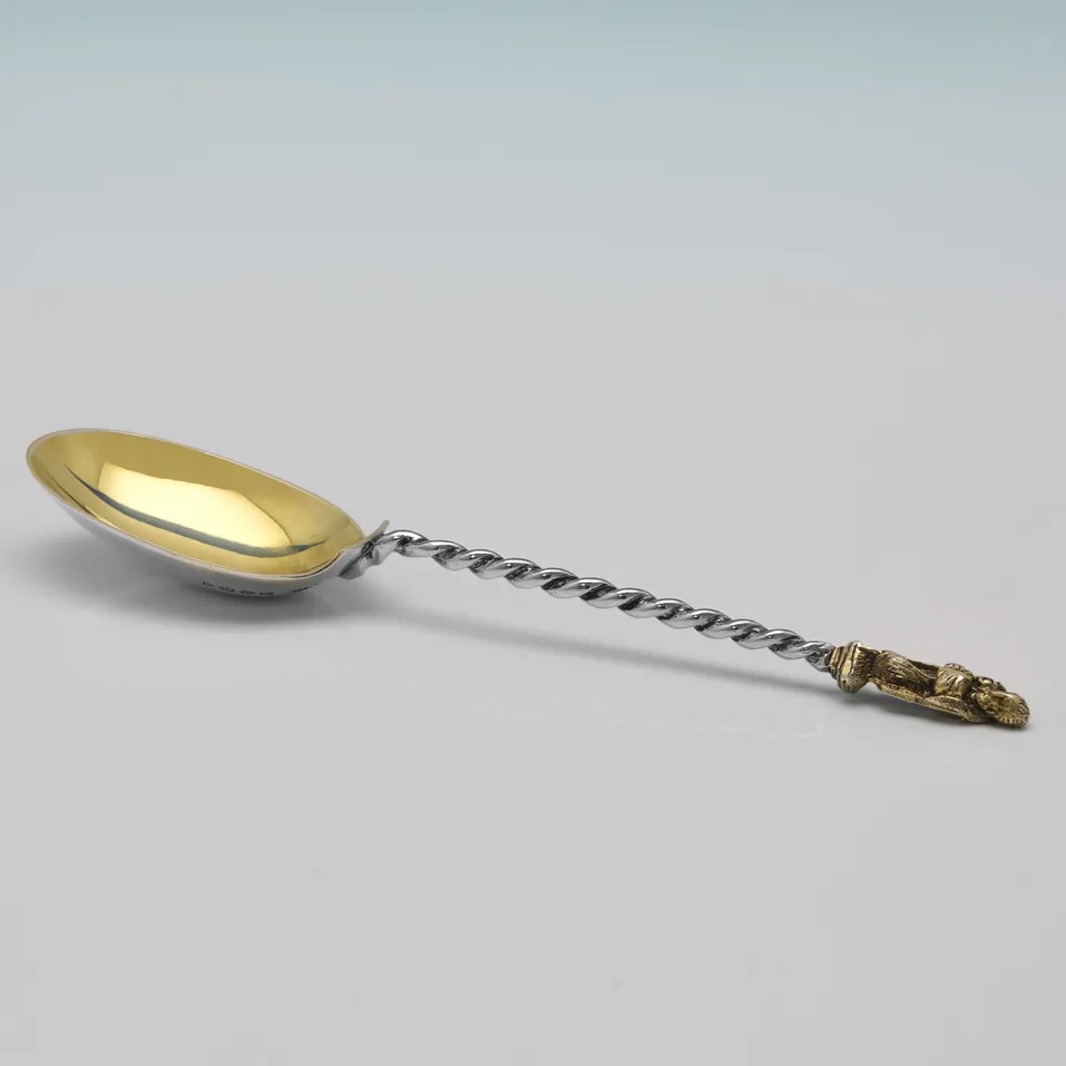Antique Sterling Silver Fruit Serving Spoons - Aldwinckle & Slater, hallmarked in 1884 London - Victorian - Image 3
