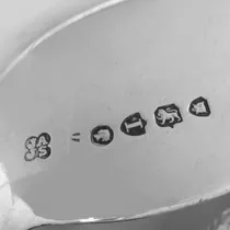 Antique Sterling Silver Fruit Serving Spoons - Aldwinckle & Slater, hallmarked in 1884 London - Victorian - Thumbnail 6