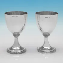 Antique Sterling Silver Pair of Goblets - Charles Fox, hallmarked in 1806 London - George III - Thumbnail 1