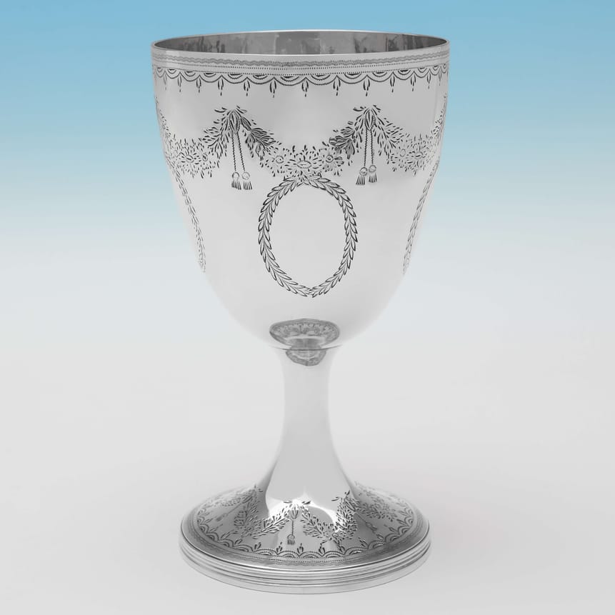 Antique Sterling Silver Goblet - Joseph Angell II Hallmarked In 1856 London - Victorian - Image 1