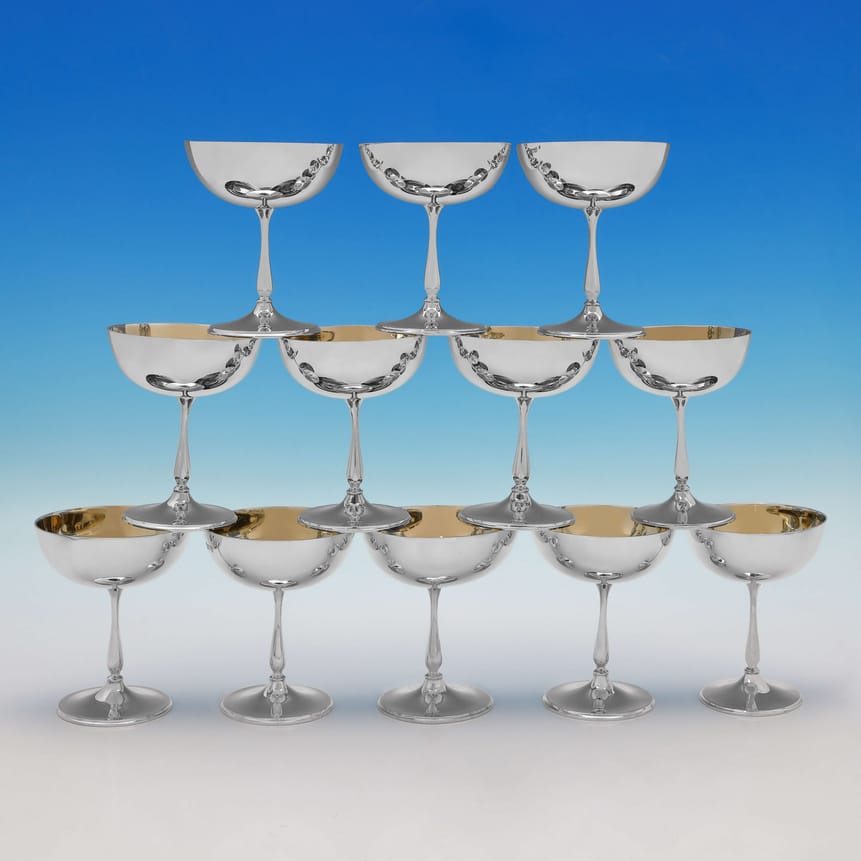 Antique Sterling Silver Champagne Coupe - Barnard Brothers Hallmarked In 1901 London - Victorian - Image 1