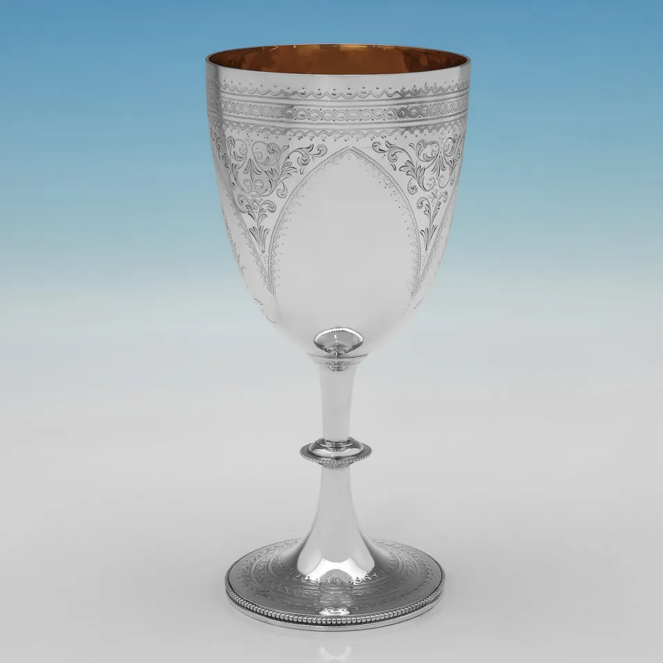 Antique Sterling Silver Goblet - Charles Stuart Harris, hallmarked in 1879 London - Victorian