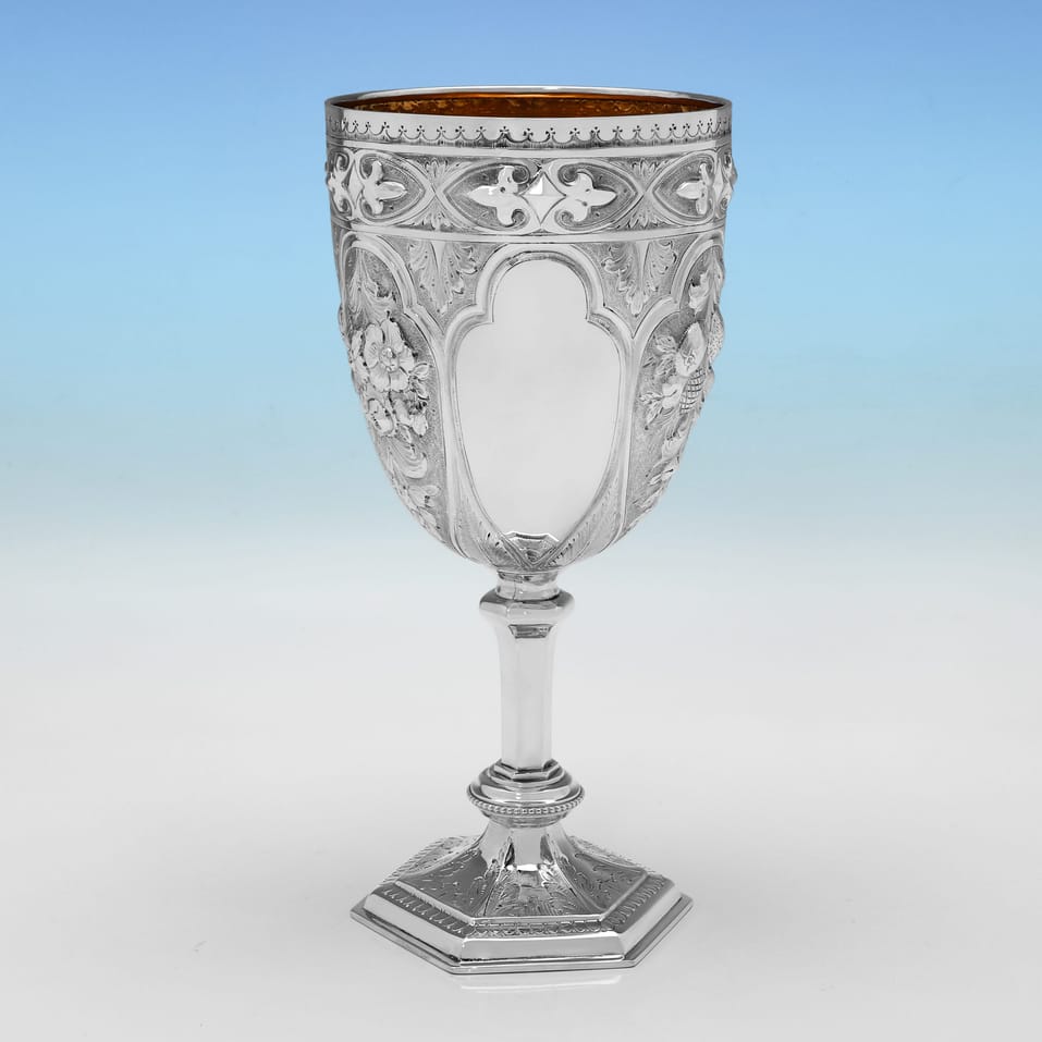Antique Sterling Silver Goblet - George Unite, hallmarked in 1876 Birmingham - Victorian