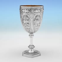 Antique Sterling Silver Goblet - George Unite, hallmarked in 1876 Birmingham - Victorian - Thumbnail 2