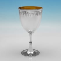Antique Sterling Silver Goblet - Joseph Braham & A. Barrett & Sons, hallmarked in 1862 London - Victorian - Thumbnail 1