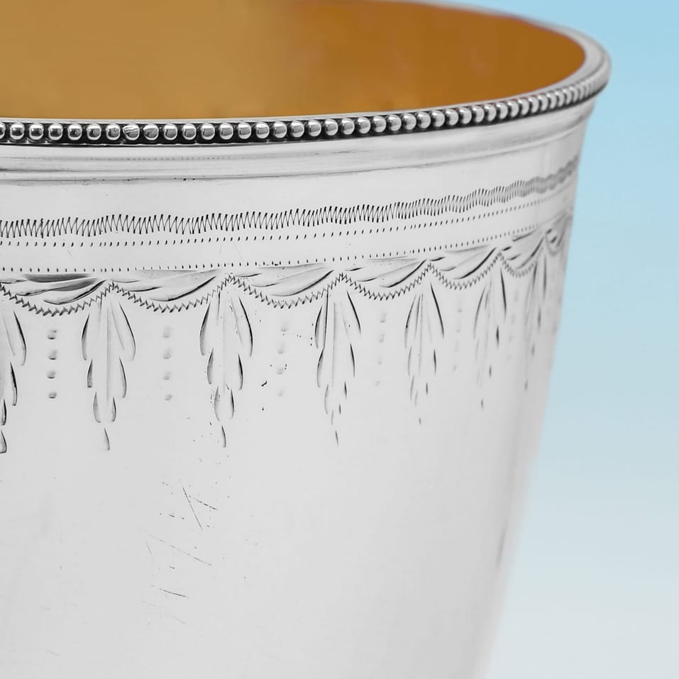 Antique Sterling Silver Goblet - Joseph Braham & A. Barrett & Sons, hallmarked in 1862 London - Victorian - Image 3
