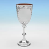 Antique Sterling Silver Goblet - Charles Boyton, hallmarked in 1890 London - Victorian - Thumbnail 1