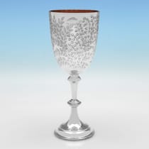 Antique Sterling Silver Goblet - Charles Boyton, hallmarked in 1890 London - Victorian - Thumbnail 2