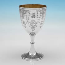 Antique Sterling Silver Goblet - Fenton Brothers Ltd., hallmarked in 1869 Sheffield - Victorian - Thumbnail 1