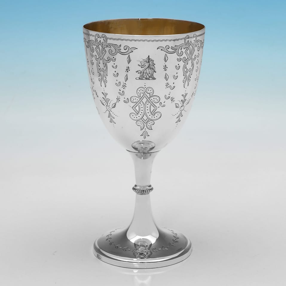 Antique Sterling Silver Goblet - Fenton Brothers Ltd., hallmarked in 1869 Sheffield - Victorian
